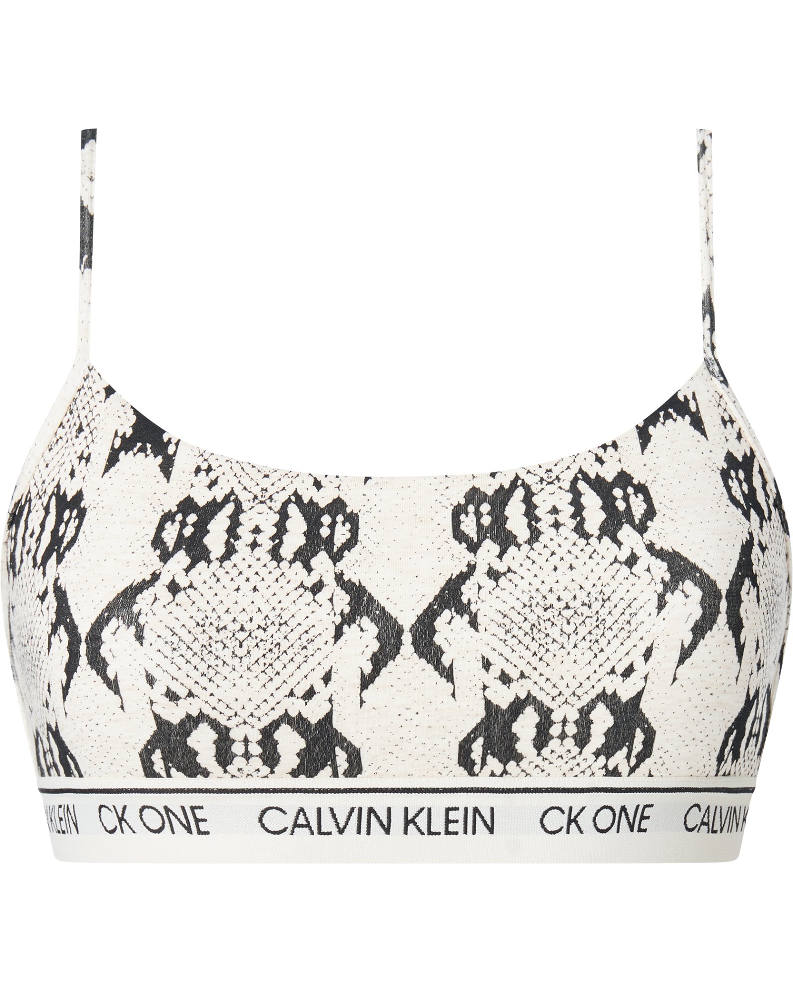 Calvin Klein String Bralette - CK One Cotton W Various Snake Print/Oatmeal Heather (XS XS)