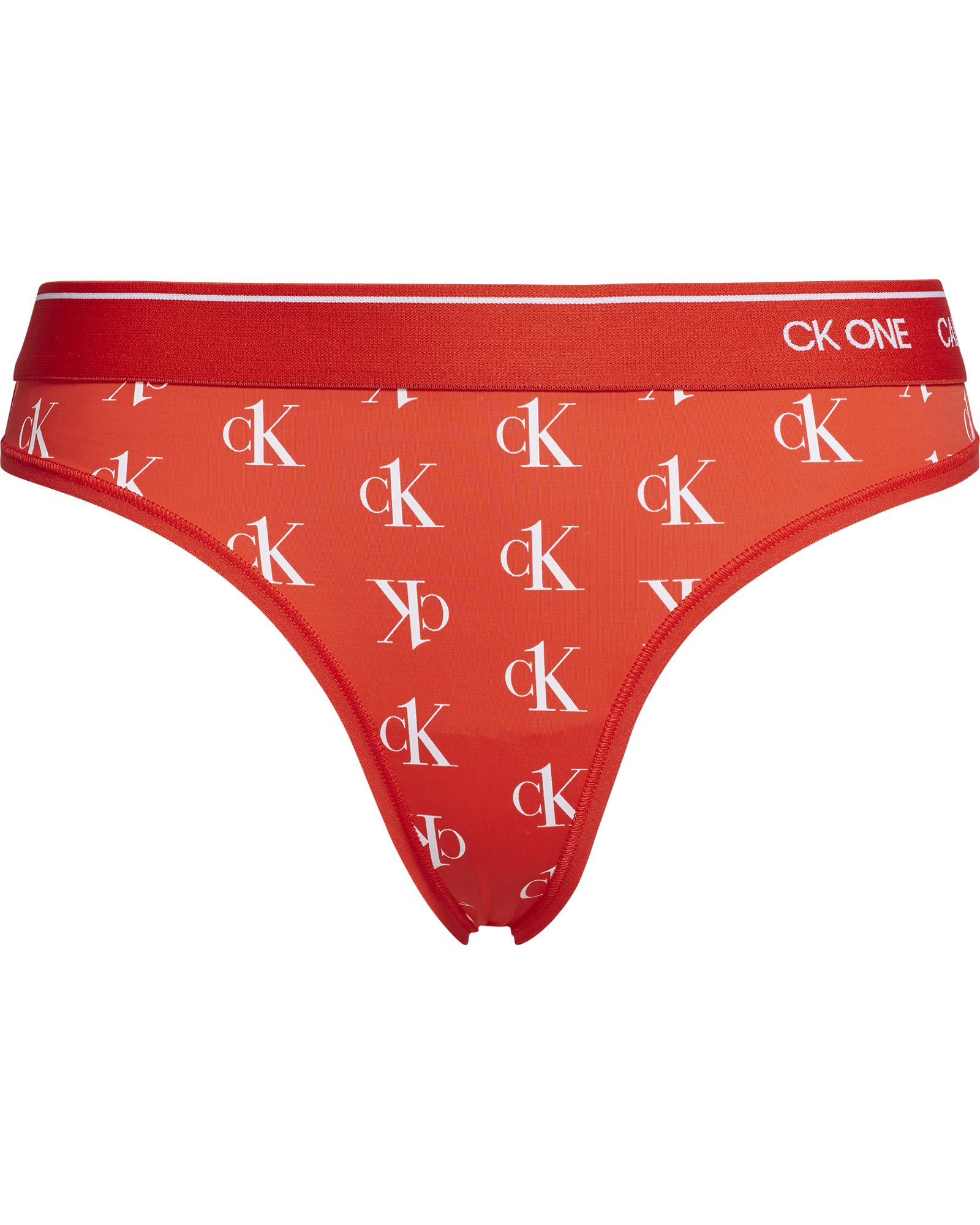 Calvin Klein Thong - CK One W Staggered Logo Fury (L L)