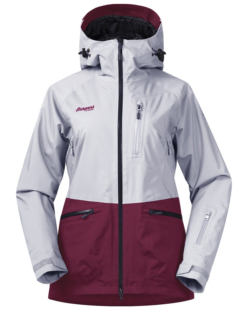 Bergans Myrkdalen Insulated Lady Jacket Silver Grey Beet Red Purple Velvet