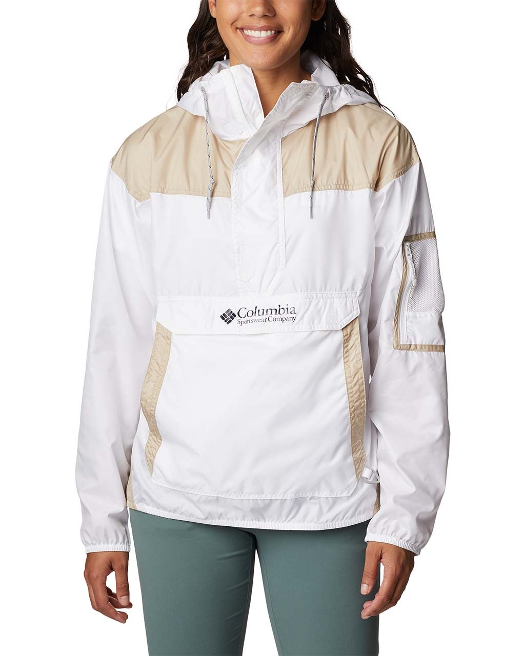 Columbia windbreaker white best sale