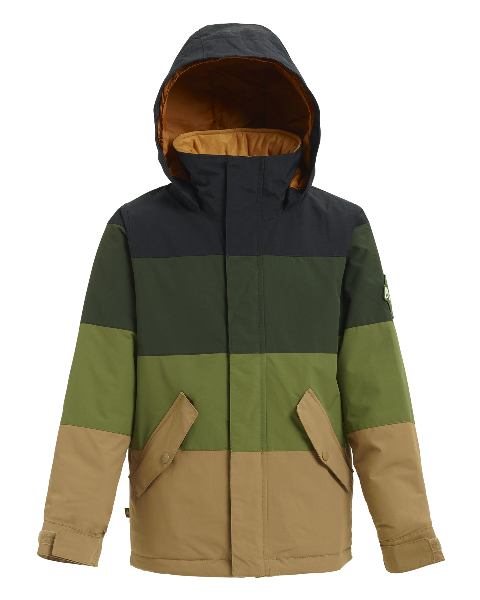 Burton Boys Symbol Jacket JR True Black Resin Olive Branch