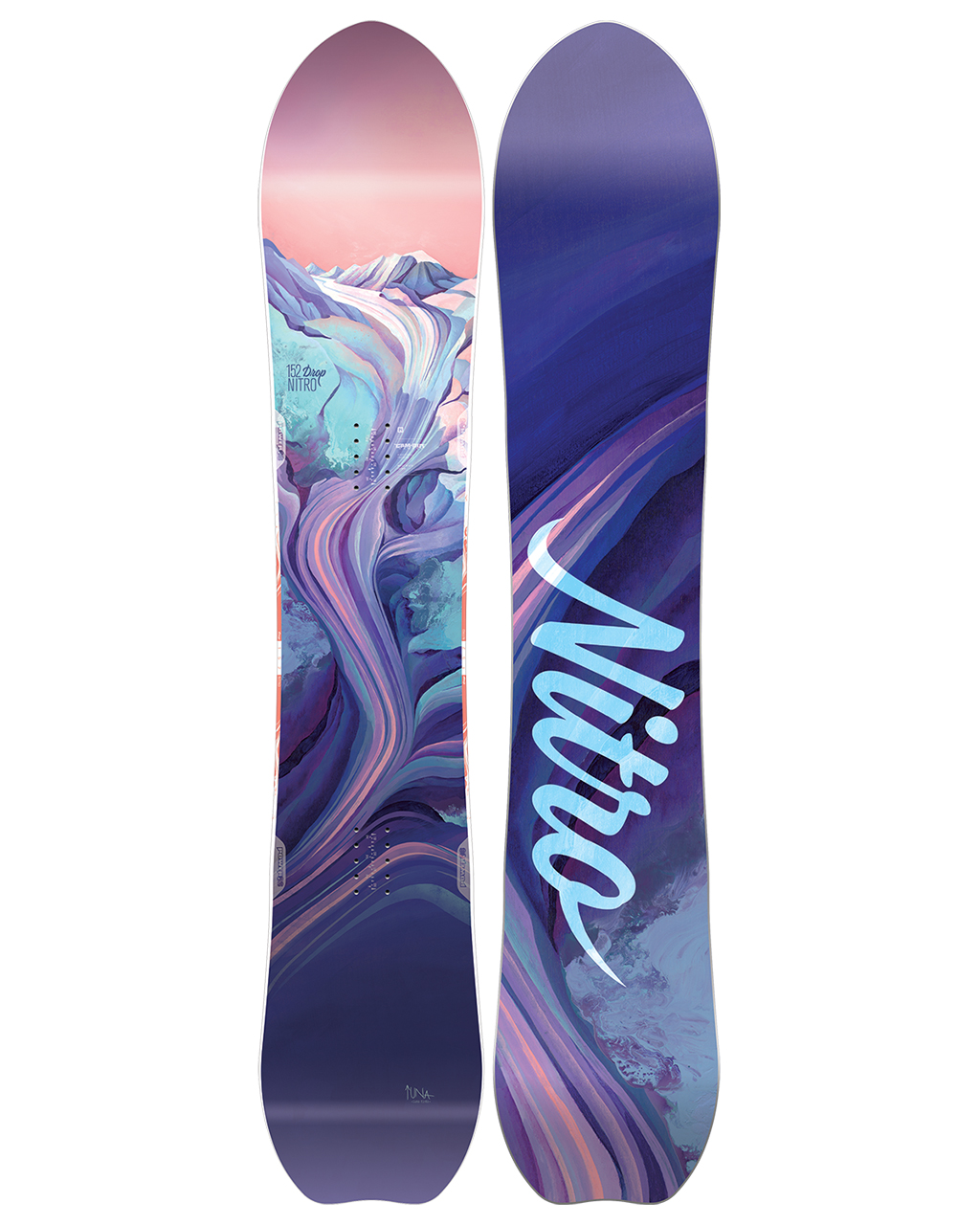 pink and blue snowboard