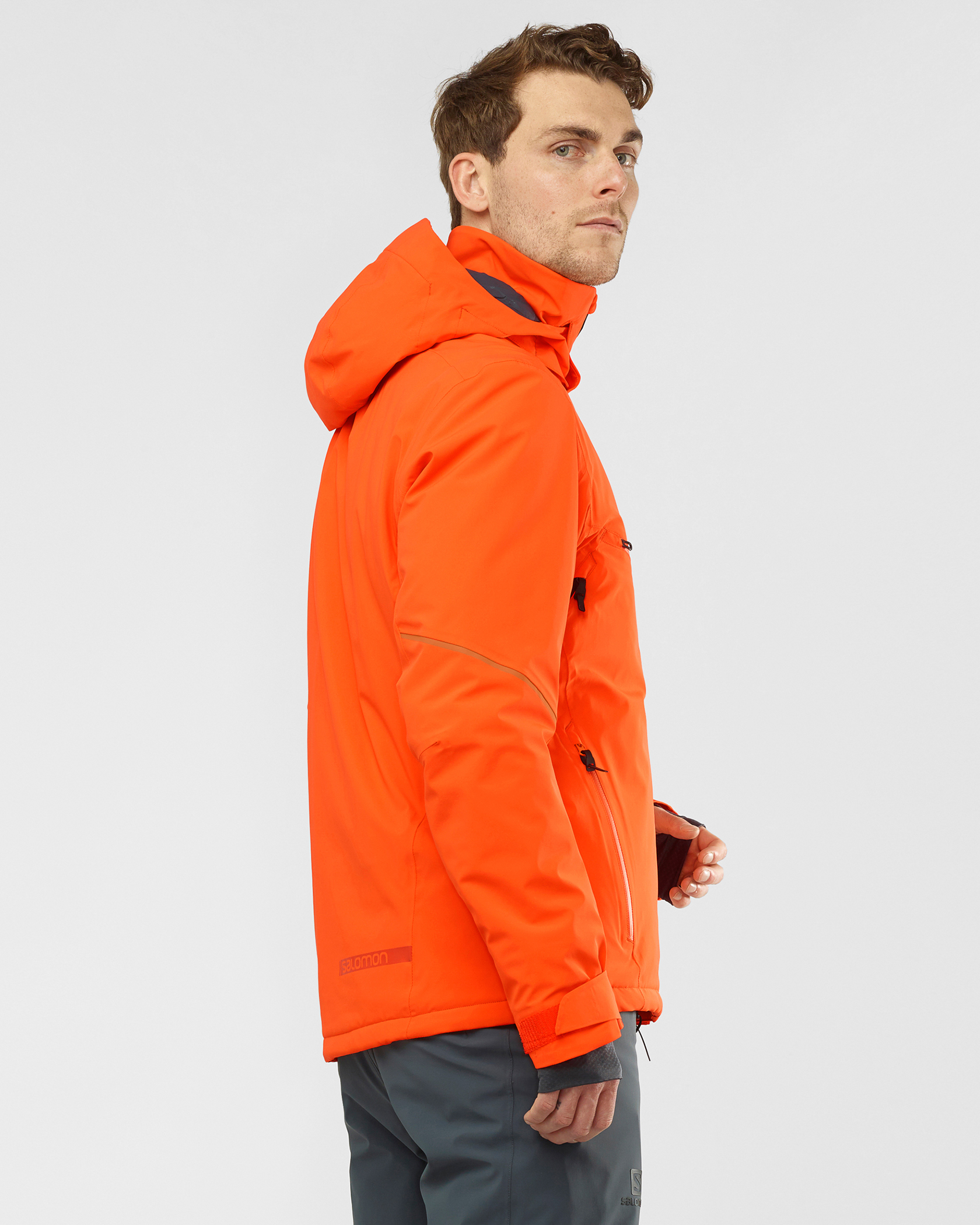 Salomon Brilliant Jacket M Red Orange Ebony