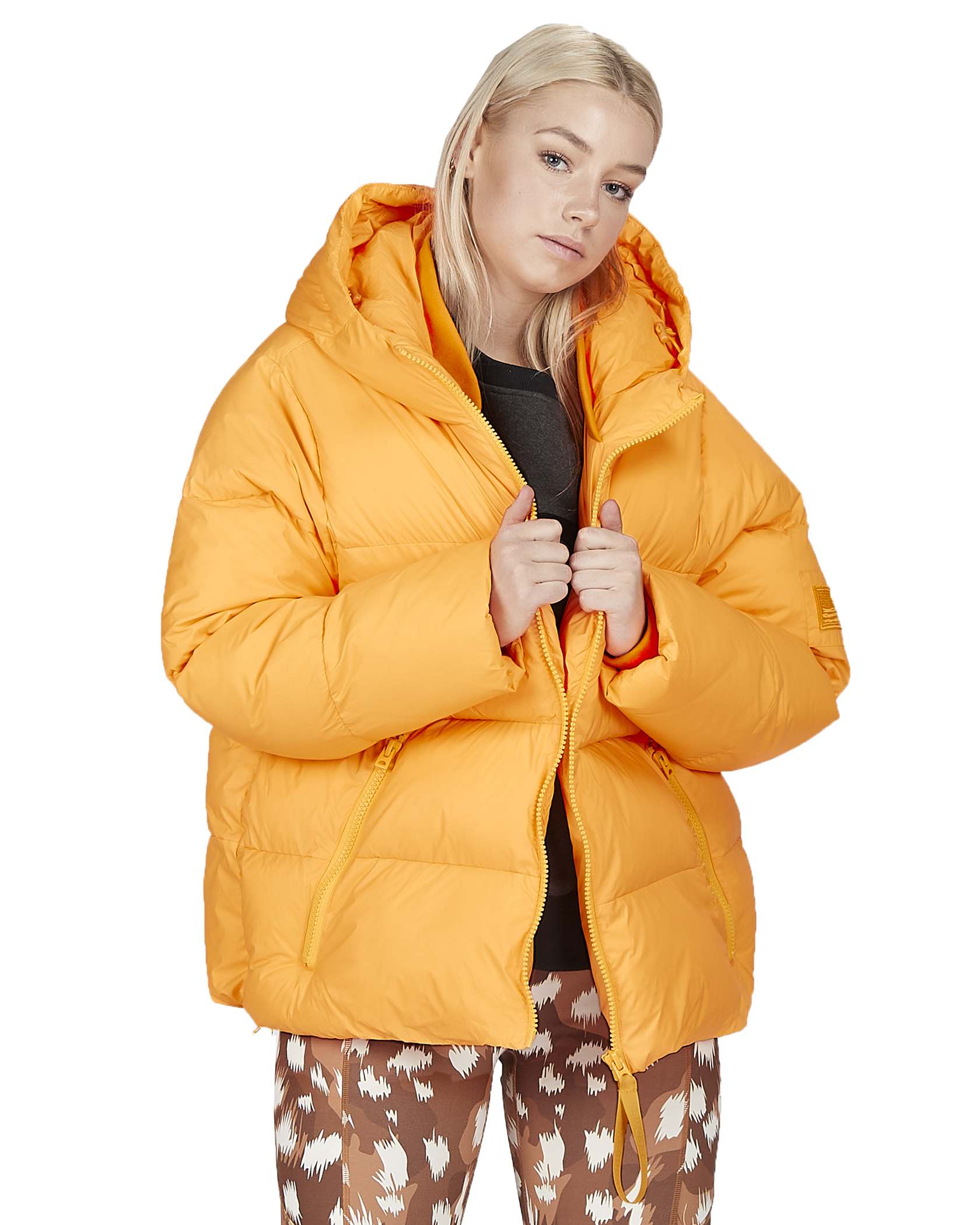 Svea Short Padded Hood Jacket W Vivid Orange