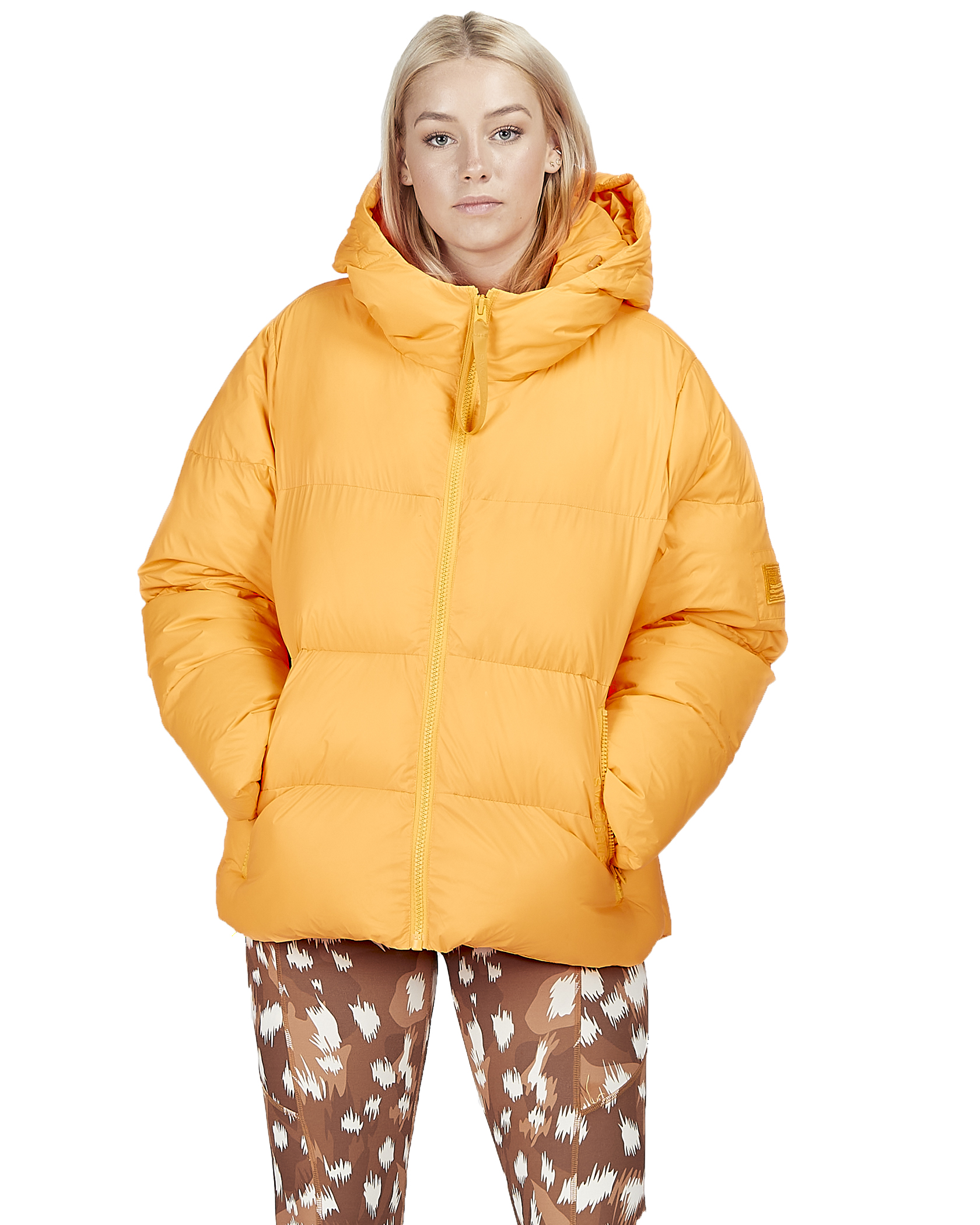 Svea Short Padded Hood Jacket W Vivid Orange