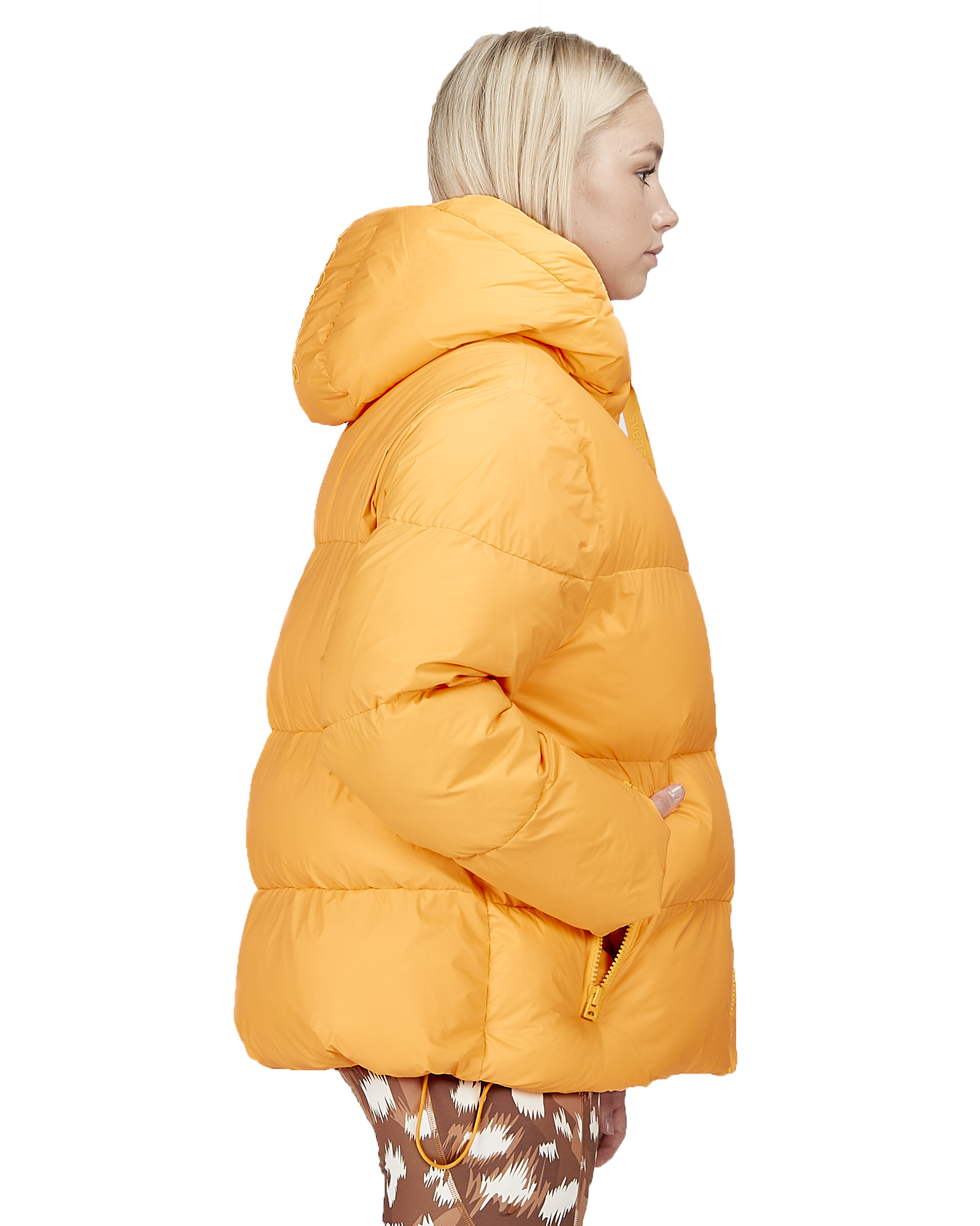 Svea Short Padded Hood Jacket W Vivid Orange