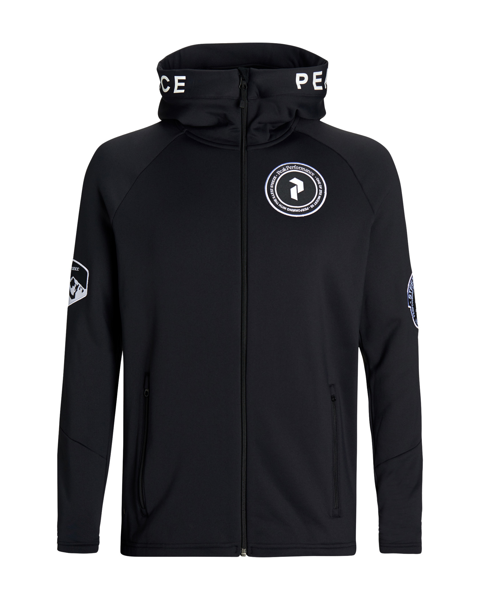 Peak Performance Rider Zip Hood Patch M Black