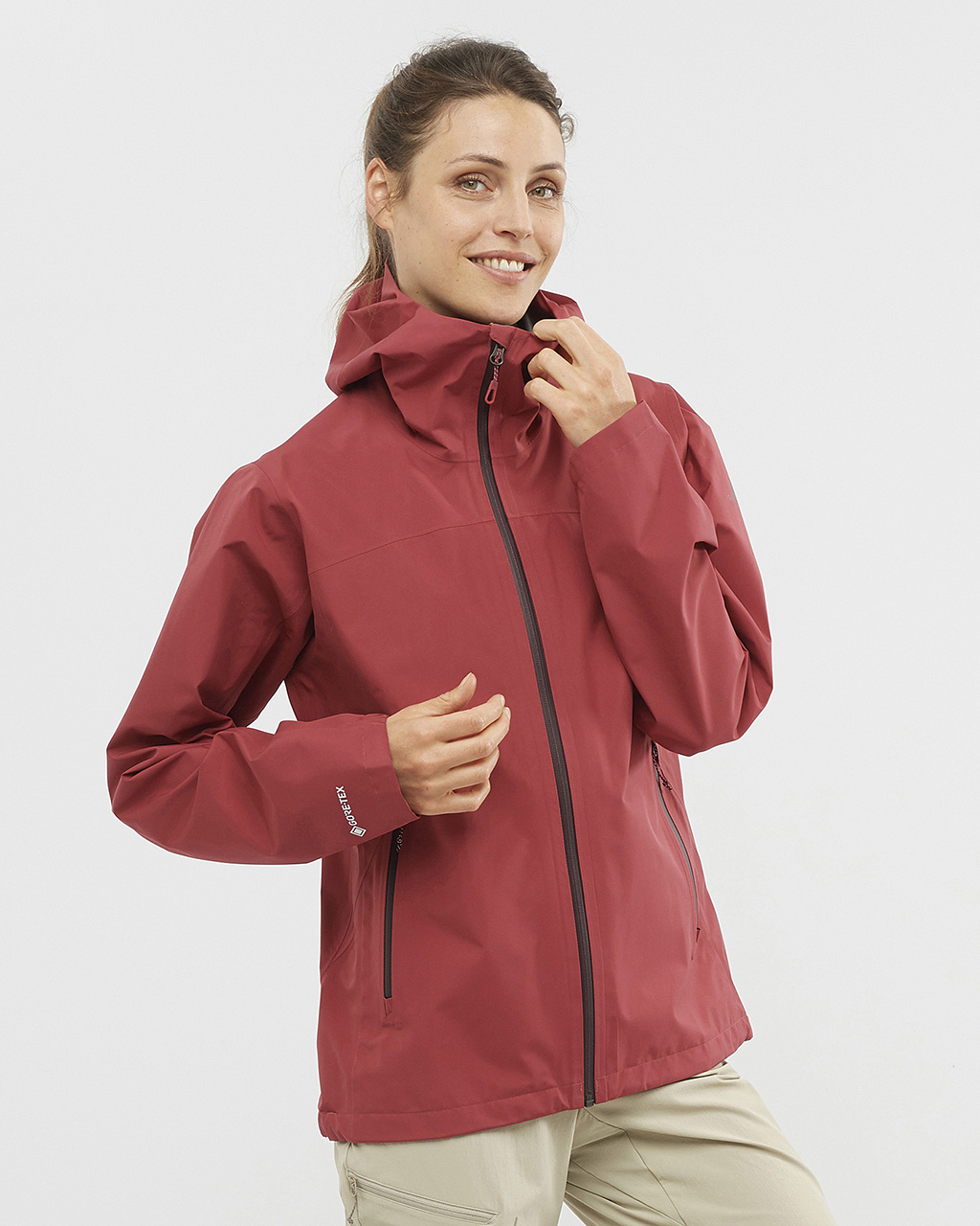 Salomon Outline Gore-Tex 2.5L Jacket W Earth Red