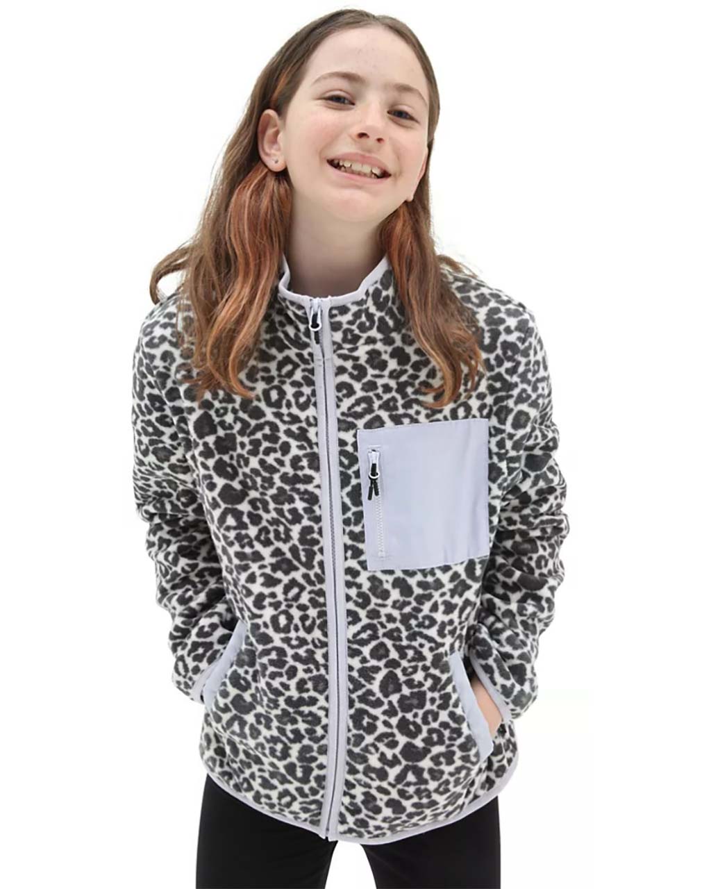 Leopard sale fleece jacket