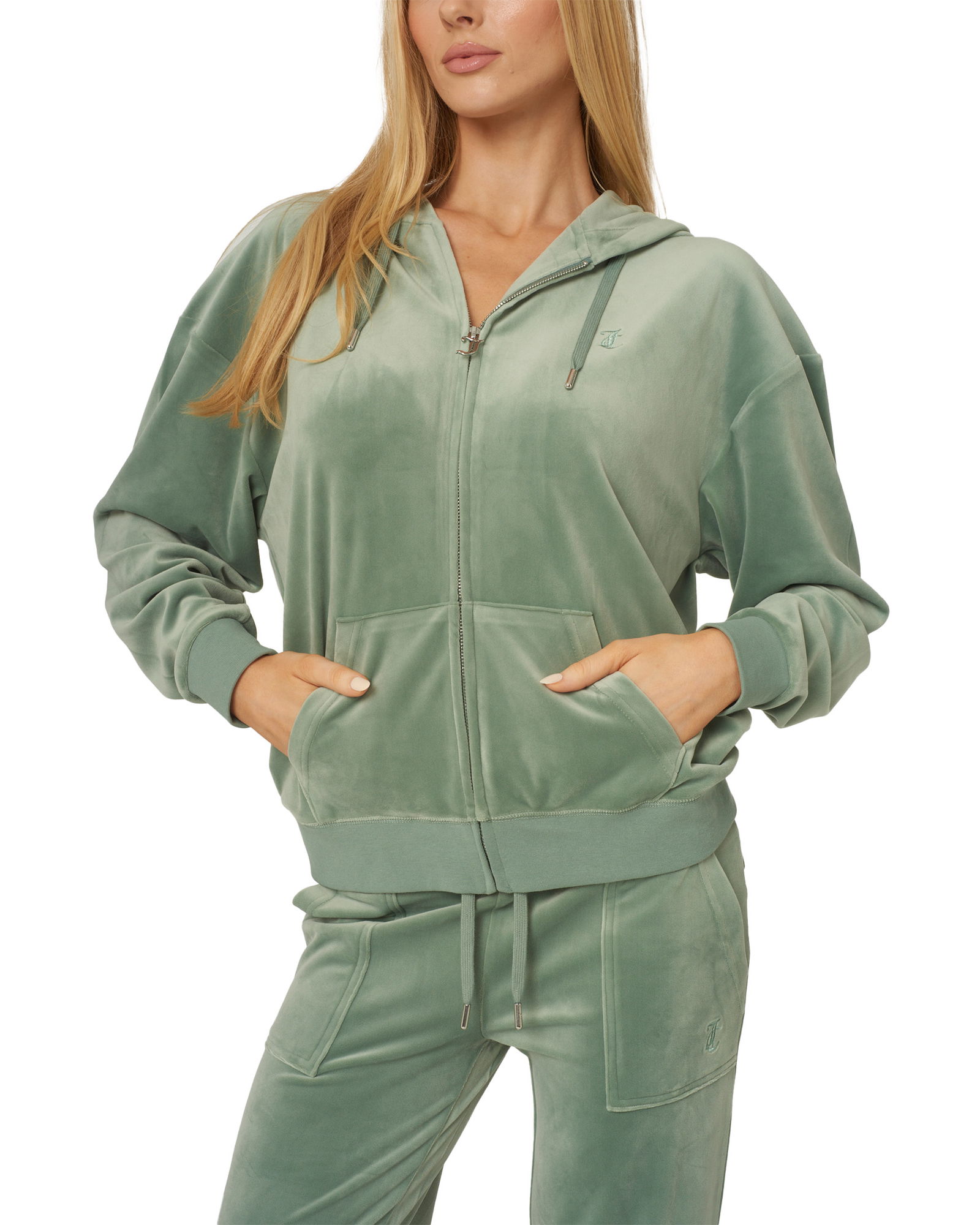 Juicy Couture Halan Oversized Zip Thru Hoodie W Chinois Green (S S)