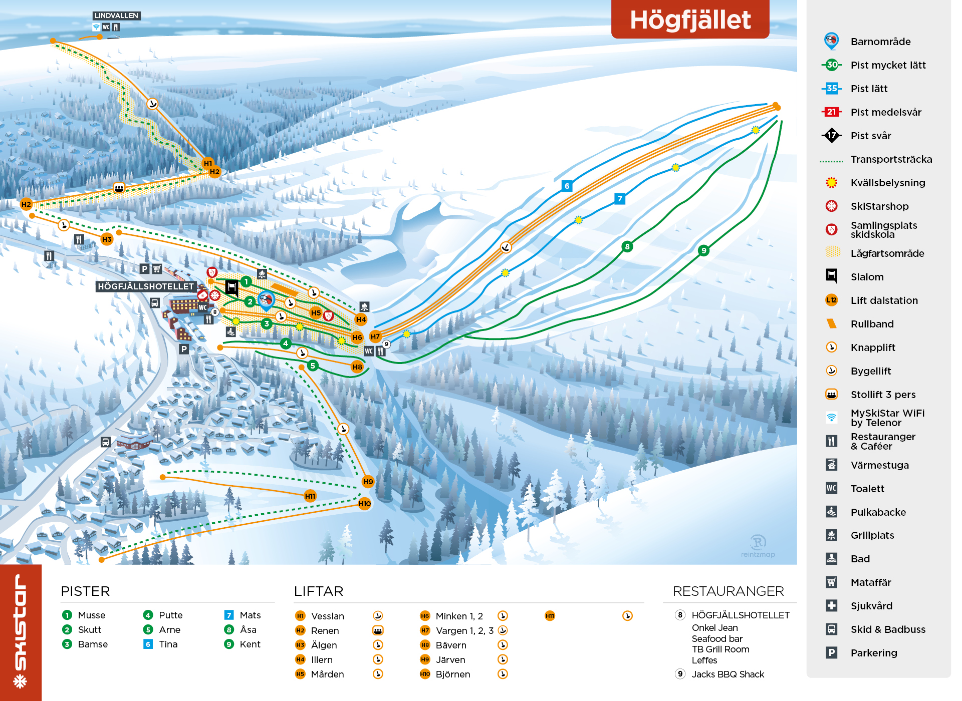 Pistkarta för Sälens skidområden - här hittar du backar och liftar i Sälen